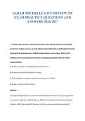 SARAH MICHELLE LIVE REVIEW NP&NewLine;EXAM PRACTICE QUESTIONS AND&NewLine;ANSWERS 2026&sol;2027