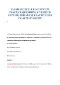 SARAH MICHELLE LIVE REVIEW&NewLine;PRACTICE QUESTIONS & VERIFIED&NewLine;ANSWERS FOR NURSE PRACTITIONER&NewLine;EXAM PREP 2026&sol;2027
