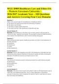 WGU D909 Healthcare Law and Ethics OA &ndash; Western Governors University &ndash; 2026&sol;2027 Academic Year &ndash; 100 Questions and Answers Covering Four Core Domains