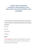 NURSE PRACTITIONER&NewLine;CERTIFICATION HIGH-LEVEL&NewLine;PRACTICE EXAM QUESTIONS AND&NewLine;ANSWERS