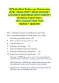 HSPA Certified Endoscope Reprocessor &NewLine;&lpar;CER&rpar;  EXAM STUDY GUIDE 2026&sol;2027 &NewLine;ACCURATE QUESTIONS WITH CORRECT &NewLine;DETAILED SOLUTIONS &vert;&vert; &NewLine;100&percnt; GUARANTEED PASS &NewLine;<NEWEST VERSION> 