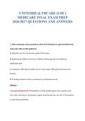 UHC EXAM BUNDLE QUESTIONS WITH VERIFIED ANSWERS