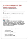 Financial Statement Modeling Final &ndash; Higher &NewLine;Education Finance Curriculum 