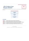 APEA PREDICTOR EXAM BLUEPRINT Actual Exam 2026&sol;2027 &ndash; Complete Exam-Style Questions &vert; 100&percnt; Verified &ndash; Pass Guaranteed &ndash; A&plus; Graded
