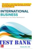 TEST BANK For International Business&colon; Competing in &NewLine;the Global Marketplace&comma;2026 14th Edition By Charles &NewLine;Hill&period; All SECTIONs 1-20
