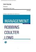 Management&comma; 16th Edition by Stephen P&period; Robbins &ndash; Complete Test Bank with 3000&plus; Verified Questions & Answers for All Chapters