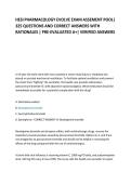 HESI Pharmacology Evolve Examination Practice &vert; 325 Questions and Rationales