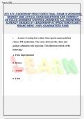 ATI Leadership Proctored Final Exam Bundle&colon; 8 Versions Verified Q&As