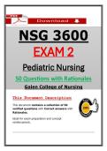 Galen NSG 3600 Exam 2 Pediatric Nursing &ndash; &lpar;2026&rpar; Actual Questions & Answers &lpar;Guarantee Pass&rpar;