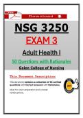 Galen NSG 3250 Exam 3 Adult Health I &ndash; &lpar;2026&rpar; Actual Questions & Answers &lpar;Guarantee Pass&rpar;
