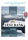 Test Bank For Animal Physiology 5th Edition by Richard W&period; Hill&comma; Margaret Anderson & Daniel Cavanaugh&vert; 9780197552438&vert; All Chapters 1-30&vert; LATEST
