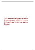 Test Bank for Lehninger Principles of Biochemistry 8th Edition by Nelson&comma; Cox & Hoskins &vert; 2027&sol;2028