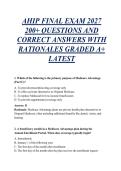 AHIP Final Exam 2027 &vert; 200&plus; Questions & Answers with Rationales &vert; Updated 2027&sol;2028