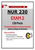 Galen NUR 230 Exam 2 OB&sol;Peds &ndash; &lpar;2026&rpar; Actual Questions & Answers &lpar;Guarantee Pass&rpar;