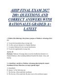 AHIP Final Exam 2027 &vert; 200&plus; Practice Questions with Answers & Rationales &vert; Updated Study Guide