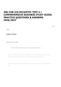 JMU COB 318 MCCARTHY TEST 4 &vert; COMPREHENSIVE BUSINESS STUDY GUIDE&comma; PRACTICE QUESTIONS & ANSWERS 2026&sol;2027