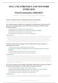 WGU C702 FINAL EXAM 2026&sol;2027 &vert; Forensics & Network Intrusion 200&plus; Questions & Verified Answers &vert; Pass Guaranteed - A&plus; Graded&NewLine;&NewLine;