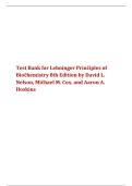 Test Bank for Lehninger Principles of Biochemistry 8th Edition by David L&period; Nelson&comma; Michael M&period; Cox & Aaron A&period; Hoskins &vert; All Chapters &vert; Practice Questions & Answers &vert; Updated 2026&sol;2027