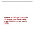 Test Bank for Lehninger Principles of Biochemistry 8th Edition by David L&period; Nelson&comma; Michael M&period; Cox & Aaron A&period; Hoskins &vert; All 28 Chapters &vert; Practice Questions & Answers &vert; Updated