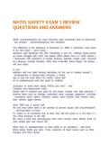 MH701 SAFETY EXAM 1 REVIEW QUESTIONS AND ANSWERS