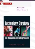 Technology Strategy for Managers and Entrepreneurs by Scott A&period; Shane &vert; All 15 Chapters &vert; Practice Questions & Answers &vert; Updated 2026&sol;2027