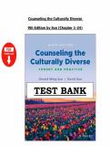 Counseling the Culturally Diverse 9th Edition Chapters 1&ndash;24 Exam &ndash; Sue &lpar;2026&rpar; Actual Questions with Verified Answers &vert; Take & Pass the Exam