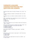 CARPENTRY & BUILDING CONSTRUCTION PRACTICE TEST QUESTIONS AND ANSWERS