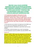 ISO&sol;IEC 27001 LEAD AUDITOR &NewLine;CERTIFICATION EXAM WITH QUESTIONS &NewLine;AND VERIFIED ANSWERS&comma; PLUS DETAILED &NewLine;RATIONALES&sol;EXPERT VERIFIED FOR &NewLine;GUARANTEED PASS 2026&sol;LATEST &NewLine;UPDATE&sol;INSTANT DOWNLOAD PDF 