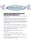CERTIFIED PARAOPTOMETRIC CORRECT EXAM QUESTIONS AND ANSWERS SET A&period;pdf