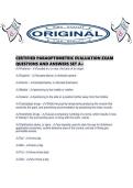 CERTIFIED PARAOPTOMETRIC EVALUATION EXAM QUESTIONS AND ANSWERS SET A&period;p