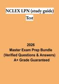 NCLEX LPN Study Guide Test PDF &vert; NCLEX-PN Practice Questions&comma; Answers & LPN Nursing Exam Review 2026