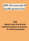 AHIP 2025 Corrected All Possible Questions Exam PDF &vert; Medicare Certification Practice Questions&comma; Answers & Study Guide