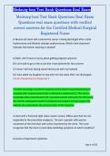 Medsurg-hesi Test Bank Questions Real Exam &NewLine;Questions real exam questions with verified &NewLine;correct answers for the Certified Medical-Surgical &NewLine;Registered Nurse 