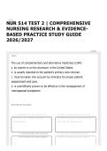 NUR 514 TEST 2 &vert; COMPREHENSIVE NURSING RESEARCH & EVIDENCE-BASED PRACTICE STUDY GUIDE 2026&sol;2027