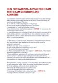 HESI FUNDAMENTALS PRACTICE EXAM &NewLine;TEST EXAM QUESTIONS AND &NewLine;ASNWERS