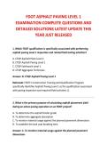 FDOT ASPHALT PAVING LEVEL 1 &NewLine;EXAMINATION COMPLETE QUESTIONS AND &NewLine;DETAILED SOLUTIONS LATEST UPDATE THIS &NewLine;YEAR JUST RELEASED
