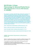 NU 578 Units 1-5 Exam &colon;&NewLine;Pharmacology for Advanced Practice Nurses &vert;&NewLine;200 Verified Questions & Answers With Rationales &NewLine;A&plus; GRADED &excl;&NewLine;