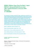 NUR631 Midterm Exam Prep Test Bank 1 Latest &colon;&NewLine;NUR 631 Advanced Health Assessment &vert;&NewLine;350&plus; Verified Questions & Answers With Rationales &NewLine;A&plus; GRADED &excl; &NewLine;