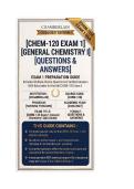 CHEM 120 Exam 1 General Chemistry  I Questions And Answers 2026&sol;2027 Chamberlain
