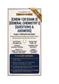 CHEM 120 Exam 2 General Chemistry  I Questions And Answers 2026&sol;2027 Chamberlain
