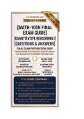 MATH 105N Final exam Quantitative Reasoning &vert; Questions And Answers 2026&sol;2027 Chamberlain