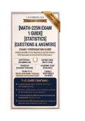 MATH 225N EXAM 1 Statistics &vert; Questions And Answers 2026&sol;2027 Chamberlain