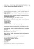 CRIM 2254 - RESEARCH METHODS &lpar;MIDTERM CH&period;1-5&rpar; QUESTIONS WITH VERIFIED ANSWERS