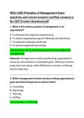 WGU C483 Principles of Management Exam Questions and Correct Answers