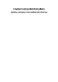 Irrigation Technician Certification Exam Questions and Answers&vert; Latest Update&vert; Guaranteed Pass&NewLine;