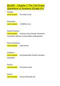 Bio220 - Chapter 2 The Cell Exam Questions & Answers &lpar;Grade A&plus;&rpar;&period;docx&NewLine;&NewLine;
