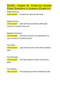 Bio220 - Chapter 20 - Endocrine System Exam Questions & Answers &lpar;Grade A&plus;&rpar;&period;docx&NewLine;&NewLine;