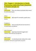 CHL Chapter 1 Introduction to Sterile Processing Leadership Exam Questions & Answers &lpar;Grade A&plus;&rpar;&period;docx&NewLine;&NewLine;
