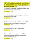 HSPA 9th edition chapter 1 Introduction to Sterile Processing Exam Questions & Answers &lpar;Grade A&plus;&rpar;&period;docx&NewLine;&NewLine;