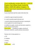 Crcst certification review &lpar;9th ED&period;&rpar; &comma; CRCST Practice Test Official Study Guide 9th Edition&comma; HSPA 9th edition chapters 7-9 CRCST test Exam Questions & Answers &lpar;Grade A&plus;&rpar;&period;docx&NewLine;&NewLine;